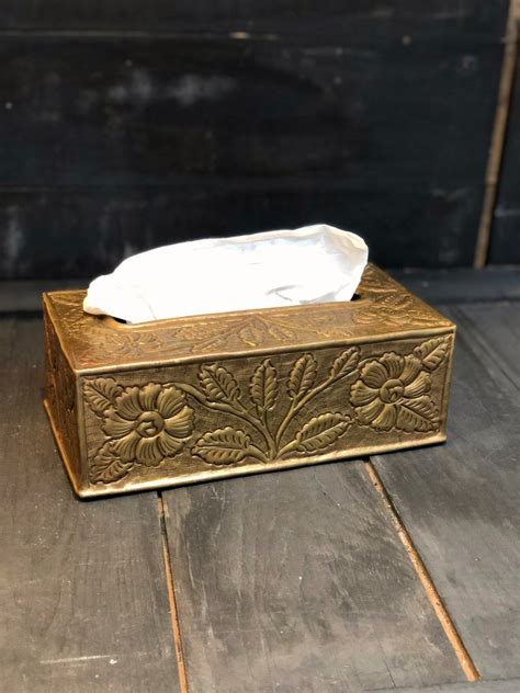 vintage metal tissue box|antique tissue box.